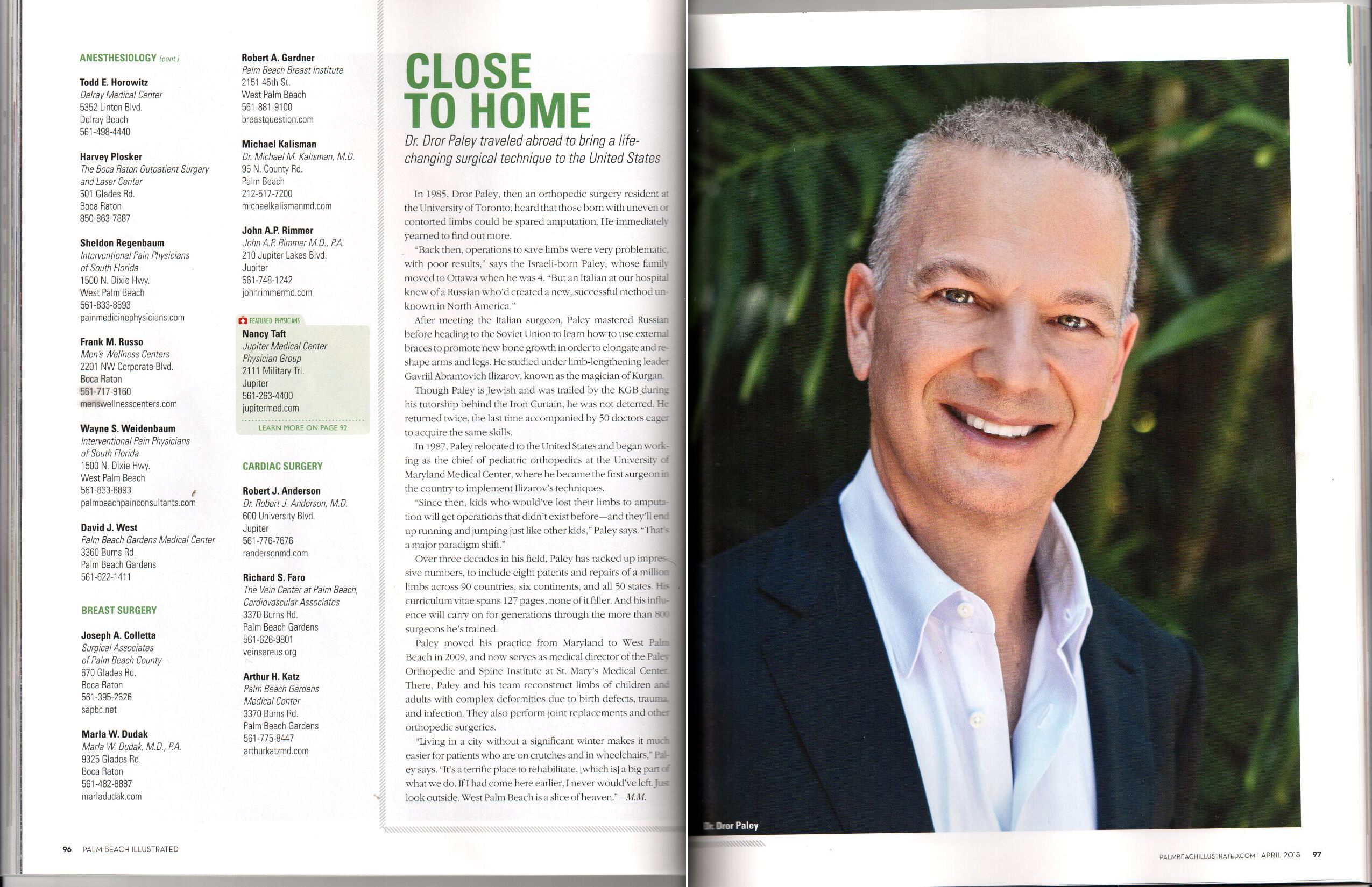 Dr. Paley on the Palm Beach Illustrated